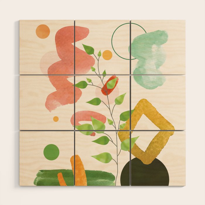 Modern Abstract Watercolour Art II Wood Wall Art Gallery Image 1