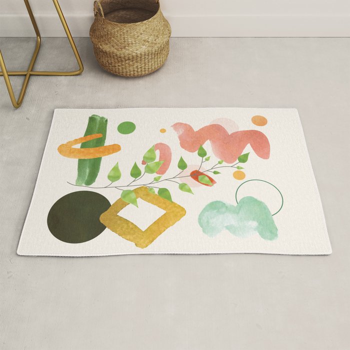 Modern Abstract Watercolour Art II Rug Gallery Image 1