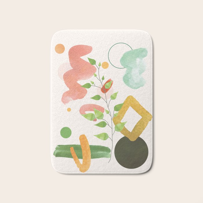 Modern Abstract Watercolour Art II Bath Mat Gallery Image 1