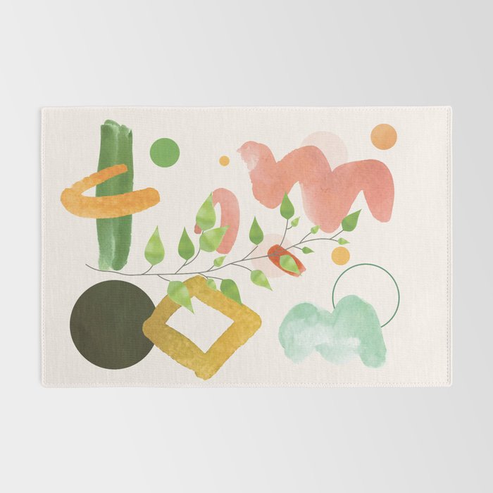 Modern Abstract Watercolour Art II Rug Gallery Image 2