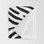 Black and white zebra stripe print art pattern Throw Blanket Gallery Image 3