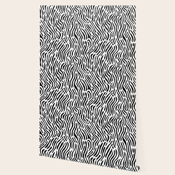 Black and white zebra stripe print art pattern Wallpaper Gallery Image 2