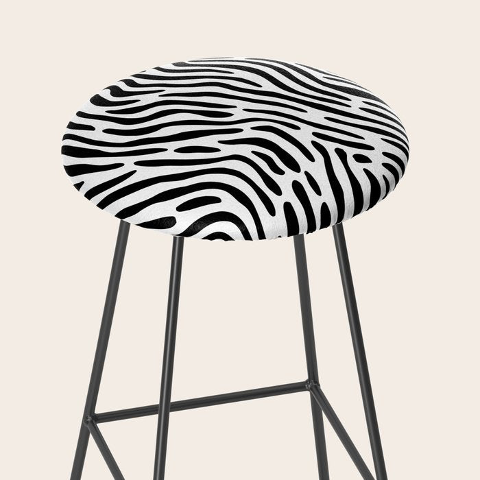 Black and white zebra stripe print art pattern Stool Gallery Image 2