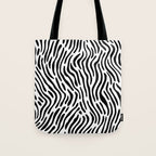 Black and white zebra stripe print art pattern Tote Bag Gallery Image 1