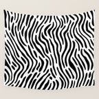 Black and white zebra stripe print art pattern Wall Tapestry Gallery Image 4