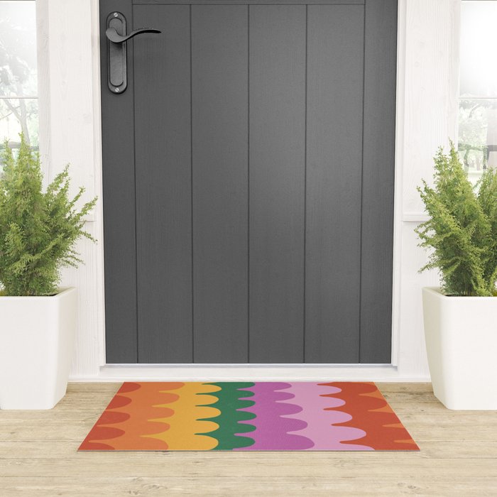 Wavy Lines Pattern Welcome Mat Gallery Image 3
