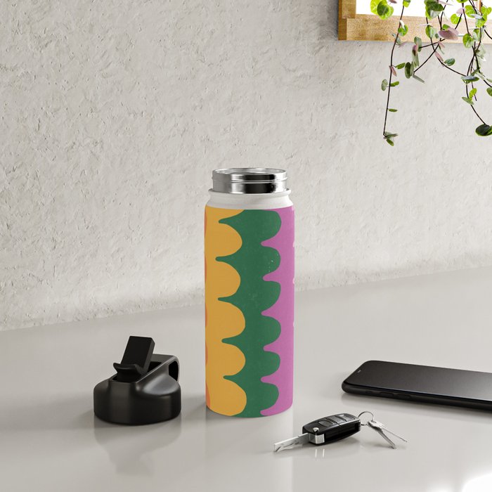 Wavy Lines Pattern Water Bottle Gallery Image 4