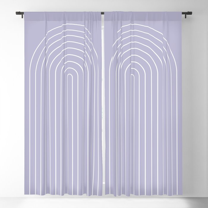 Minimal Arch XXXIII Lilac Purple Modern Geometric Lines Window Curtain Gallery Image 5
