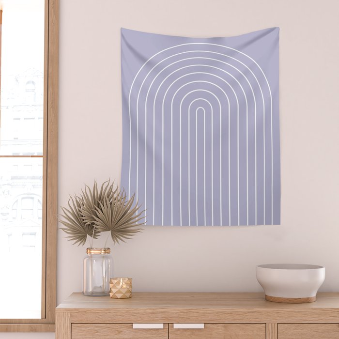 Minimal Arch XXXIII Lilac Purple Modern Geometric Lines Wall Tapestry Gallery Image 2