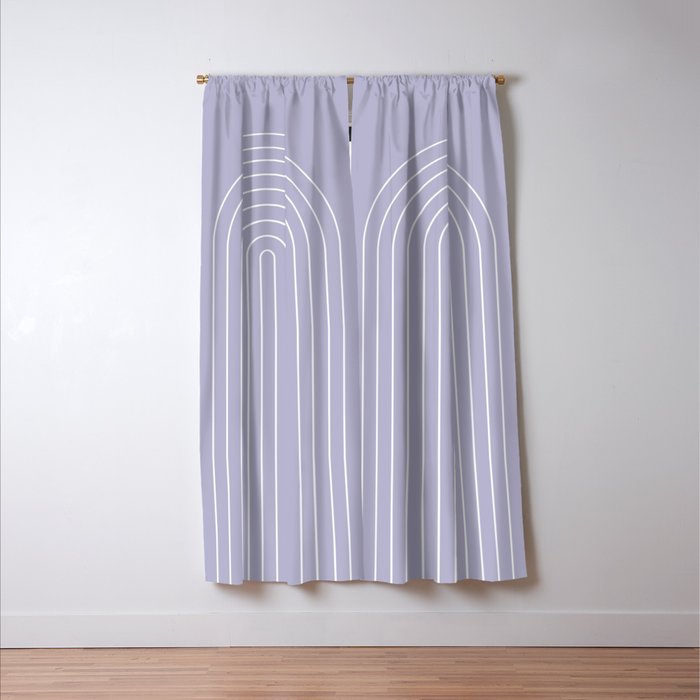 Minimal Arch XXXIII Lilac Purple Modern Geometric Lines Window Curtain Gallery Image 3