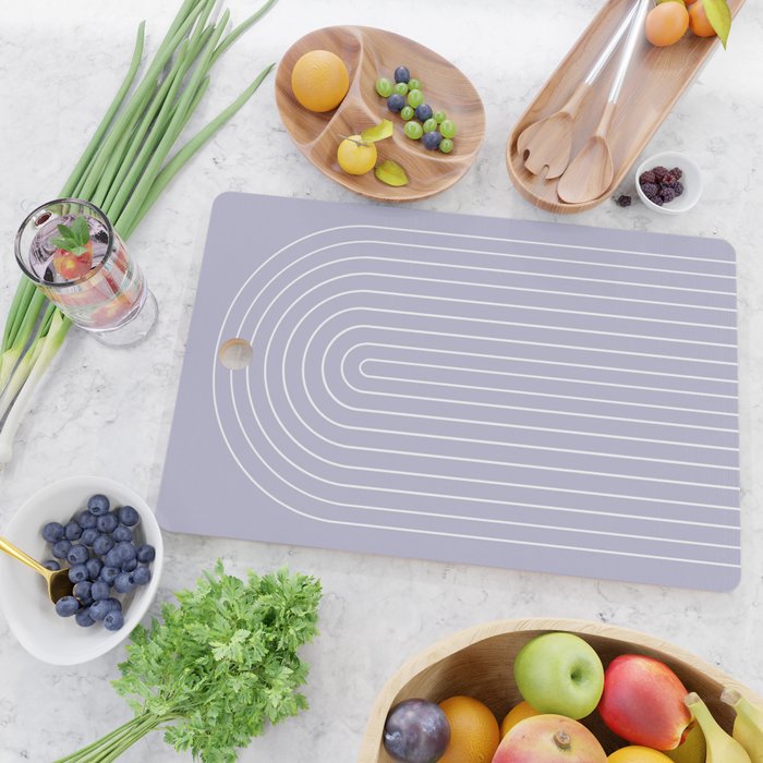 Minimal Arch XXXIII Lilac Purple Modern Geometric Lines Cutting Board Gallery Image 2
