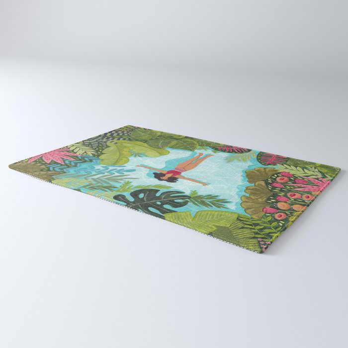 Floating in the sea in bright colours Rug Gallery Image 3