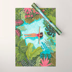Floating in the sea in bright colours Wrapping Paper Gallery Image 1