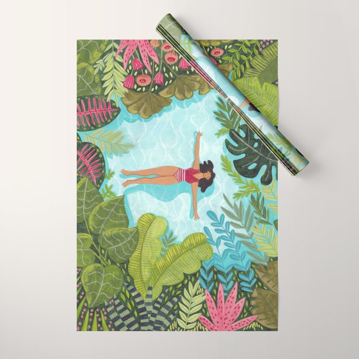 Floating in the sea in bright colours Wrapping Paper Gallery Image 1