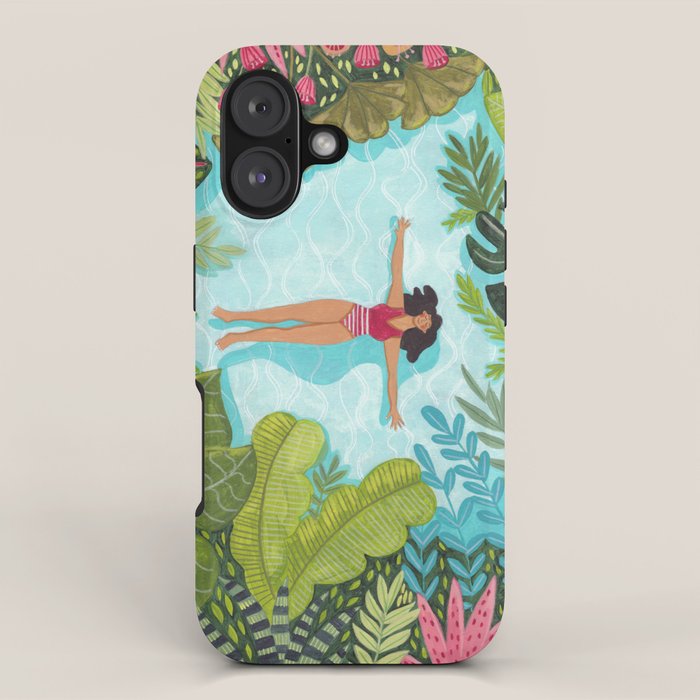 Floating in the sea in bright colours iPhone Case Gallery Image 1