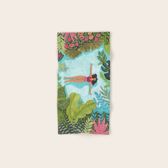 Floating in the sea in bright colours Bath Towel Gallery Image 1