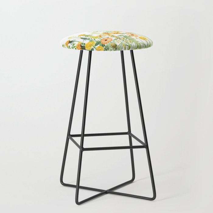 Yellow Scandinavian Wildflowers  Meadow  Stool Gallery Image 1