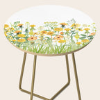 Yellow Scandinavian Wildflowers  Meadow  Side Table Gallery Image 2