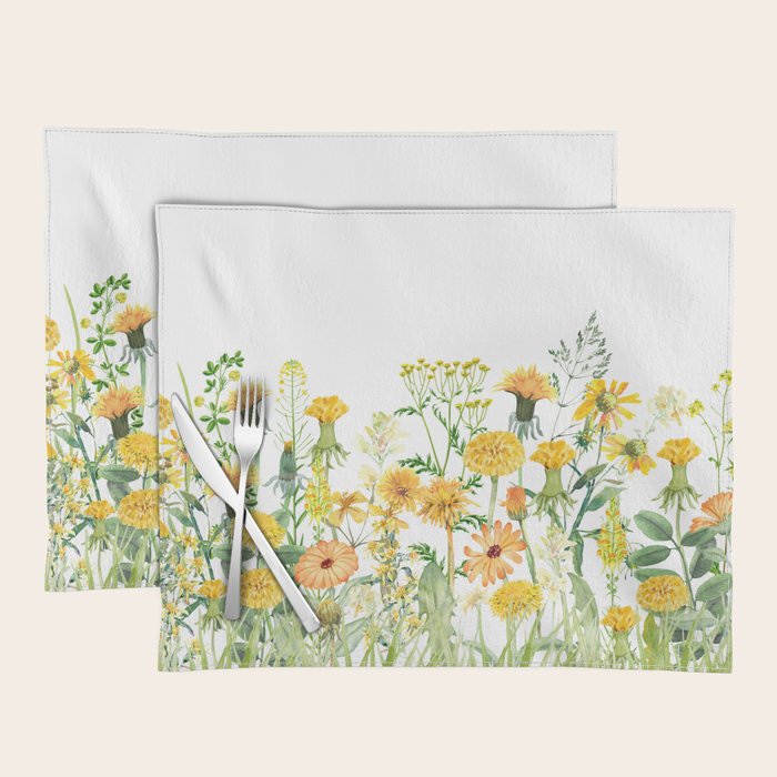 Yellow Scandinavian Wildflowers  Meadow  Placemat Gallery Image 1