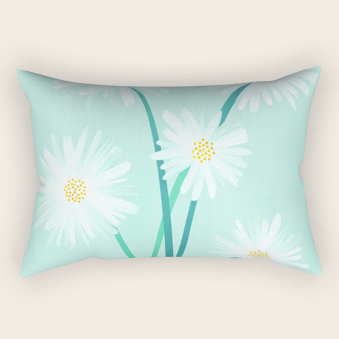 Mint Wildflower Bouquet Rectangular Pillow Gallery Image 2