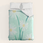 Mint Wildflower Bouquet Comforter Gallery Image 6