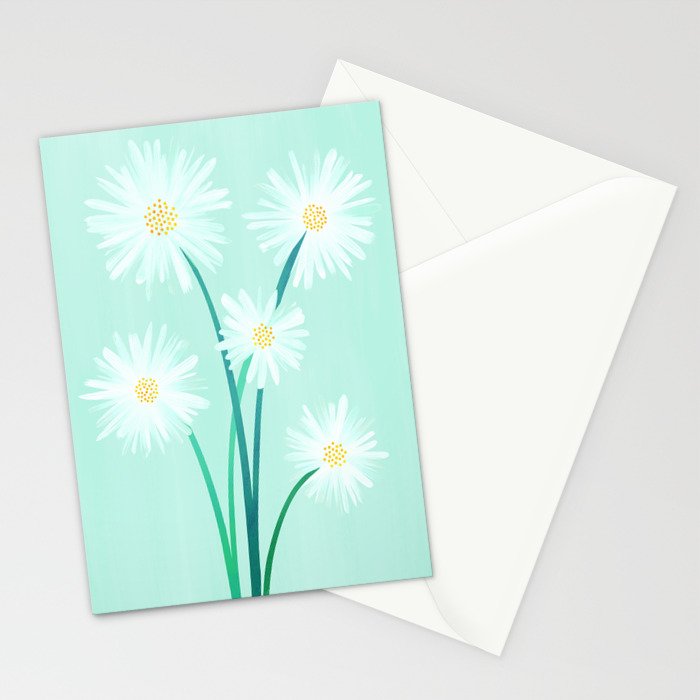 Mint Wildflower Bouquet Stationery Card Gallery Image 2