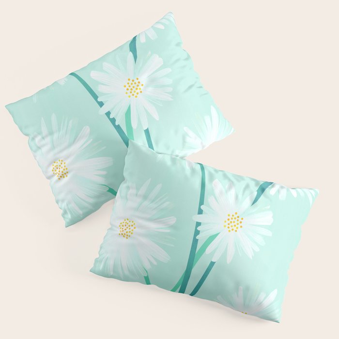 Mint Wildflower Bouquet Pillow Sham Gallery Image 1