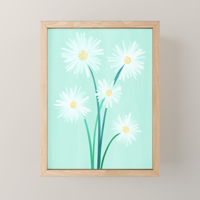 Mint Wildflower Bouquet Mini Art Print Gallery Image 1