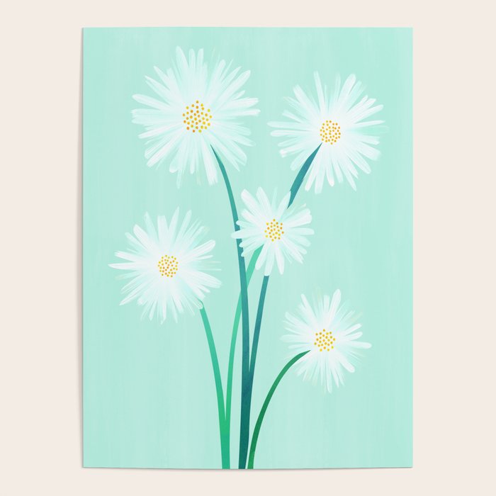 Mint Wildflower Bouquet Poster Gallery Image 1