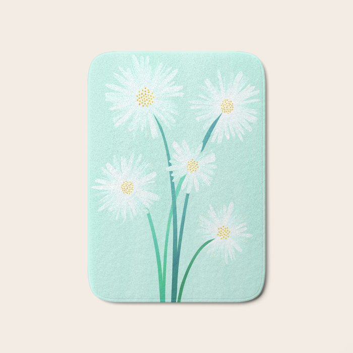 Mint Wildflower Bouquet Bath Mat Gallery Image 1