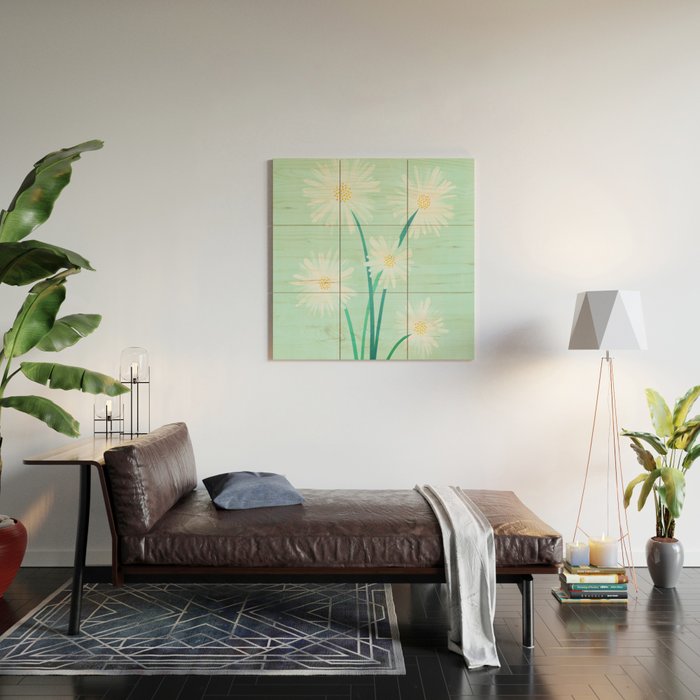 Mint Wildflower Bouquet Wood Wall Art Gallery Image 2