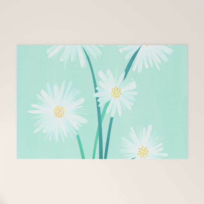 Mint Wildflower Bouquet Welcome Mat Gallery Image 1
