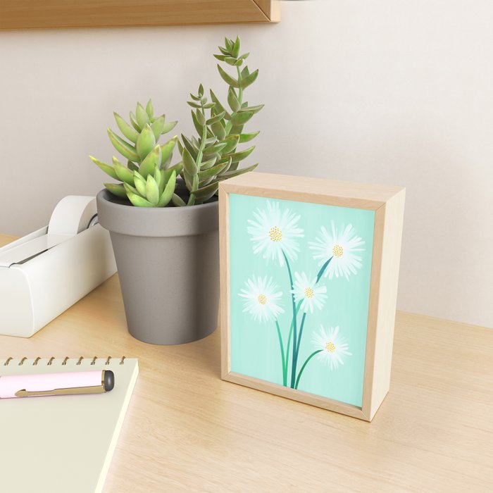 Mint Wildflower Bouquet Mini Art Print Gallery Image 2