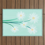 Mint Wildflower Bouquet Outdoor Rug Gallery Image 1