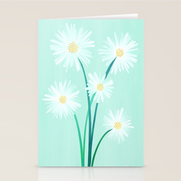 Mint Wildflower Bouquet Stationery Card Gallery Image 2