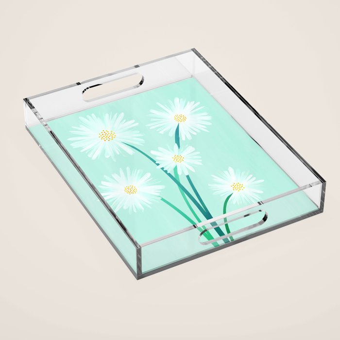 Mint Wildflower Bouquet Acrylic Tray Gallery Image 1