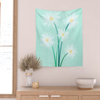 Mint Wildflower Bouquet Wall Tapestry Gallery Image 2
