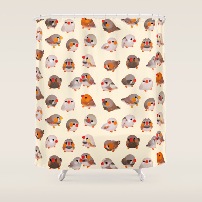 Zebra finch Shower Curtain Gallery Image 1