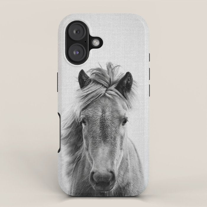 Wild Horse - Black & White iPhone Case Gallery Image 1