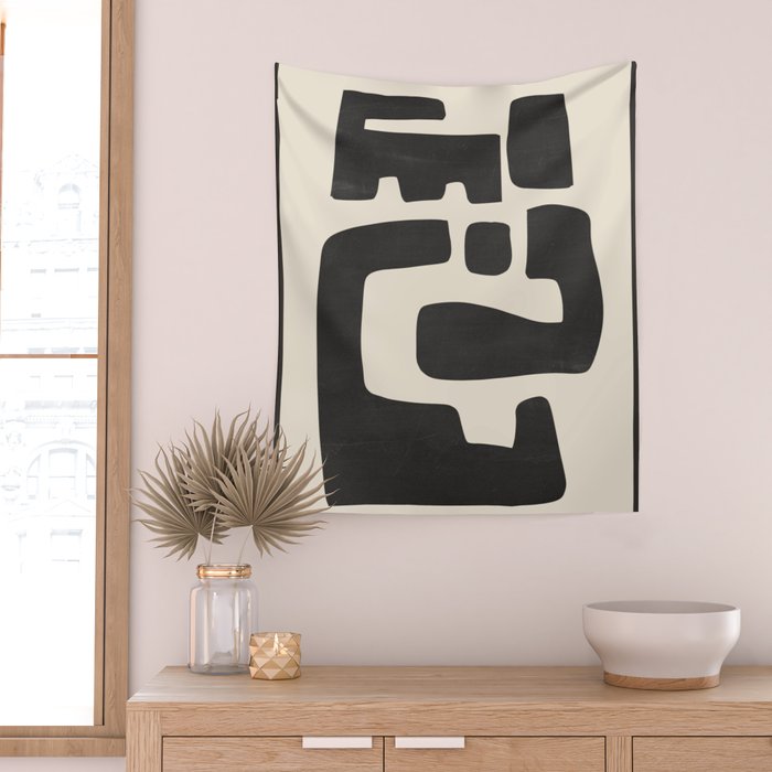 Modern Abstract Minimal Shapes 4 Wall Tapestry Gallery Image 2