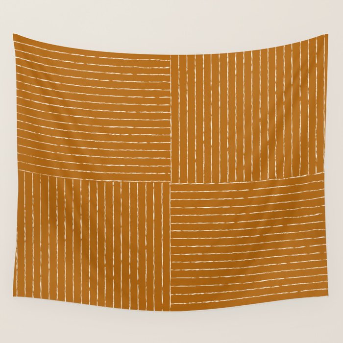 Lines III (Golden Brown) Wall Tapestry Gallery Image 4