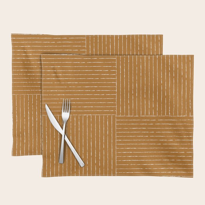 Lines III (Golden Brown) Placemat Gallery Image 1