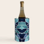 Festive, Flower Bloom, Navy Blue and Teal Wine Chiller Gallery Image 1