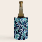 Festive, Flower Bloom, Navy Blue and Teal Wine Chiller Gallery Image 3