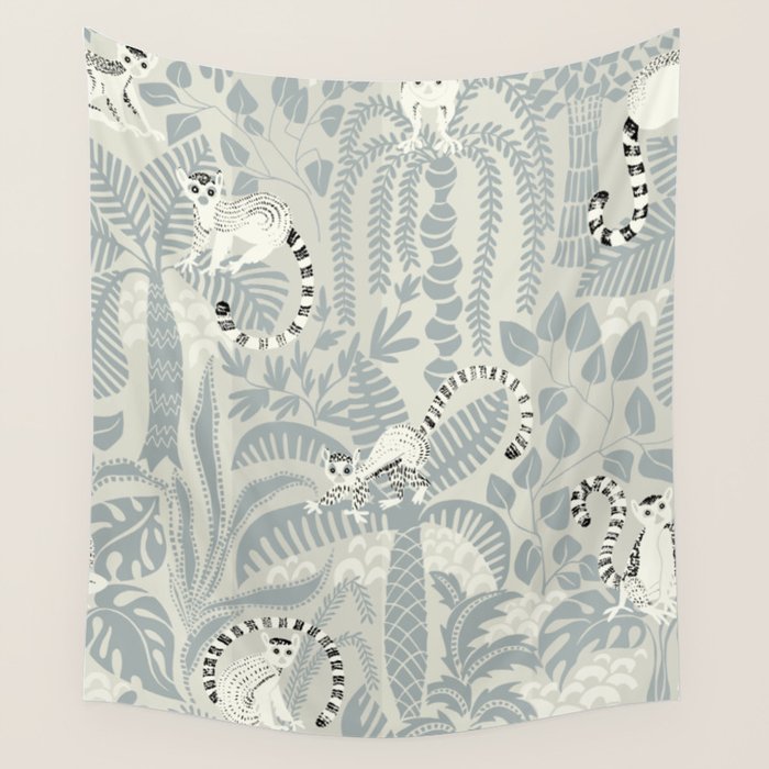 Jungle adventure soft neutral Wall Tapestry Gallery Image 4