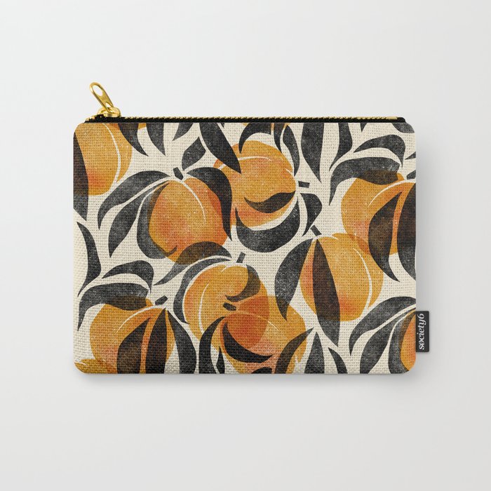 Peaches - marigold & black Carry All Pouch Gallery Image 1