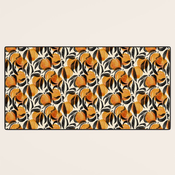 Peaches - marigold & black Desk Mat Gallery Image 3