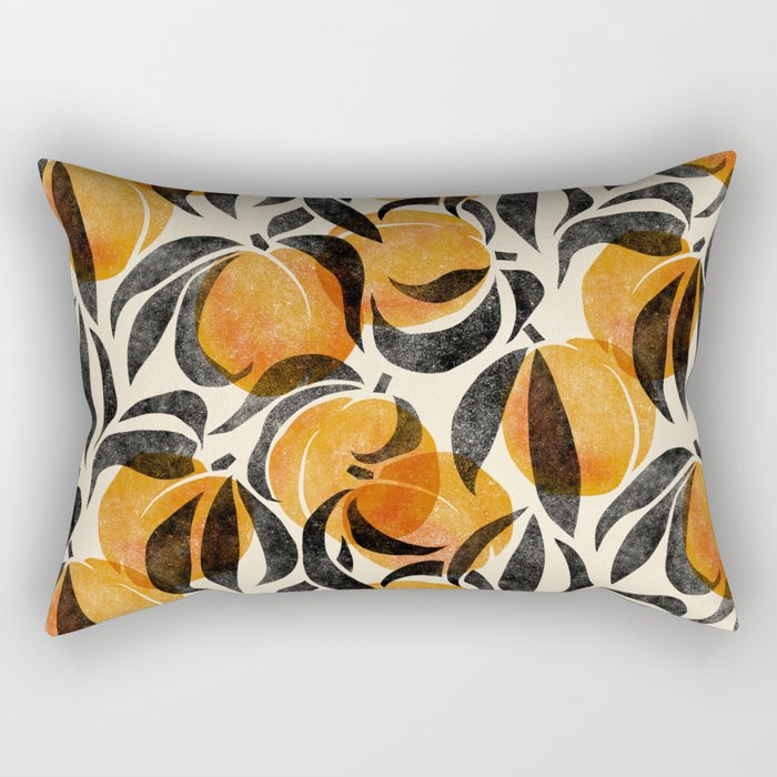 Peaches - marigold & black Rectangular Pillow Gallery Image 2