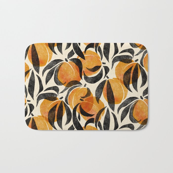 Peaches - marigold & black Bath Mat Gallery Image 1