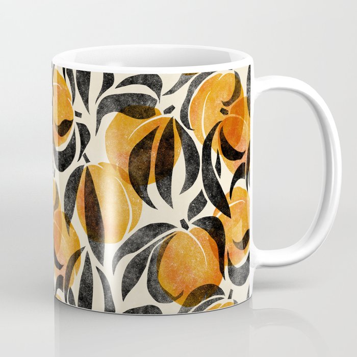 Peaches - marigold & black Coffee Mug Gallery Image 1
